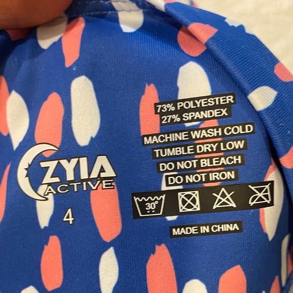 Zyia Cropped Cargo Leggings Tights Colourful Blue Pink - Picture 6 of 12